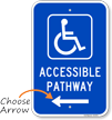 Handicap Accessible Pathway Sign with Arrow