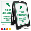 Add Instructions with Arrow Custom Sidewalk Sign