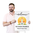 Add Name Welcome To Our Church Logo Yard Religious Sign