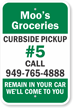 Add Your Spot And Phone Number Custom Curbside Pickup Sign