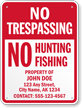 Alaska Custom No Trespassing No Hunting No Fishing Sign