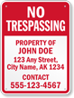 Alaska Custom No Trespassing Sign