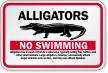 Alligators No Swimming Sign