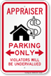 Appraiser Parking Only Violators Will Be Undervalued Sign