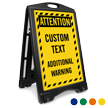 Attention Add Text and Warning Custom Sidewalk Sign