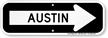 Austin City Traffic Direction Sign