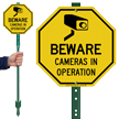 Beware Cameras In Operation Sign