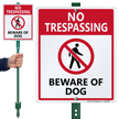 No Trespassing Beware Of Dog Sign