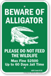 Beware of Alligator, Arkansas Alligator Warning Sign