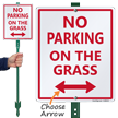 Directional No Parking on Grass Lawnboss Sign