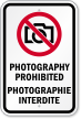 Bilingual Photography Prohibited Sign