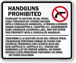 Section 30.06 Concealed Handguns Prohibited Sign for Texas