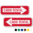 Cabin Rental Directional Arrow Sign