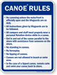 Canoe Safety Rules Sign