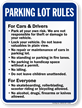 Parking Lot Rules For Cars Drivers Everyone Sign