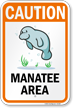 Caution Manatee Area Sign