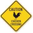 Chicken Crossing Caution Sign