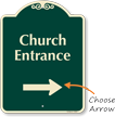 Designer Church Entrance Sign with Arrow