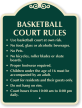 Customizable Basketball Court Rules Sign