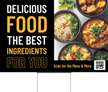 Custom Delicious Food Sign With QR Scan Menu