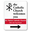 Custom Directional Arrow Church Sign