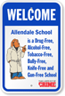 Personalized McGruff Welcome Alcohol Free School Sign