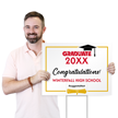 Custom Graduation Yard Sign With Your Text And Hashtag