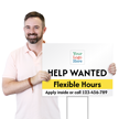 Custom Horizontal Help Wanted Add Logo & Number Yard Sign