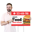Custom Horizontal Restaurant Food Service Yard Sign