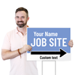 Custom Job Site Yard Sign Add Name And Text Arrow