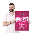 Custom Just Married Vertical Yard Sign Add Names