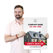 Custom Open House Sign Add Company Name Number Logo