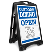 Custom Outdoor Dining Open: Upload Your Logo