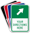 Custom Parking Lot Directions Sign, Ahead Right Arrow