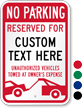 Custom Reserved No Parking Sign