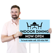 Custom Restaurant Indoor Dining Now Open Yard Sign