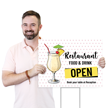 Custom Restaurant Open For Food Book Table Sign