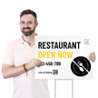 Custom Restaurant Open Now Sign With QR Scanner