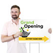 Custom Restaurant Opening Yard Sign With Arrow