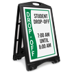 Custom Student Drop Off Timings Sidewalk Sign Insert