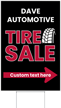 Custom Tire Sale Yard Sign Add Name Text And Right Arrow