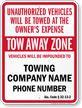 Custom Alabama Tow Away Sign