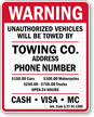Custom Arkansas Tow Away Sign