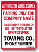 Custom Oklahoma Tow Away Sign