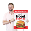 Custom Vertical Restaurant Food Service Yard Sign