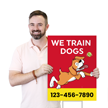 Custom Vertical We Train Dogs Add Your Contact Number