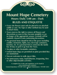 Designer Custom Cemetery Rules Sign