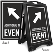Diagonally Right Arrow Event Parking Sidewalk Sign