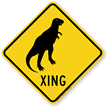 Dinosaur Xing Crossing Sign