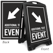 Down Arrow Pointing Right Event Parking Sidewalk Sign